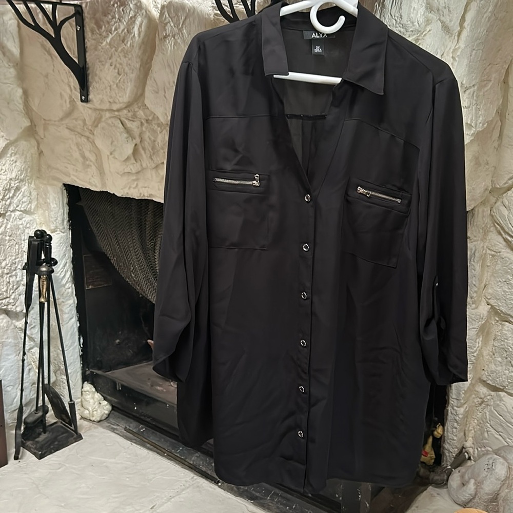 3X Alyx black 3/4 sleeve blouse